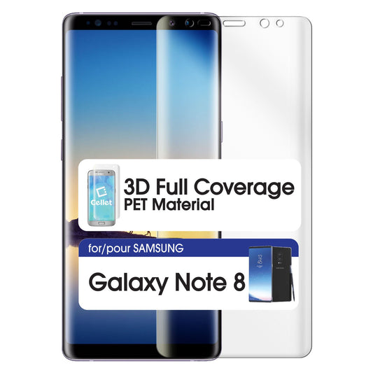 STSAMN8 - Samsung Galaxy Note 8 Screen Protector, Full Coverage- PET Film- Protective HD Clear Screen Protector by Cellet
