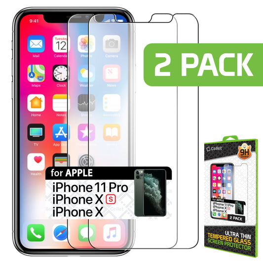 SGIPHX2 - 2 Pieces Pack Case Friendly Tempered Glass Screen Protector for Apple iPhone 11 Pro / Xs / X, iPhone 10 (9H 0.3mm) - by Cellet