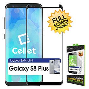 SGSAMS8PF - Premium Ultra-Thin Tempered Glass Screen Protector for Samsung Galaxy 8 Plus (0.3mm) by Cellet