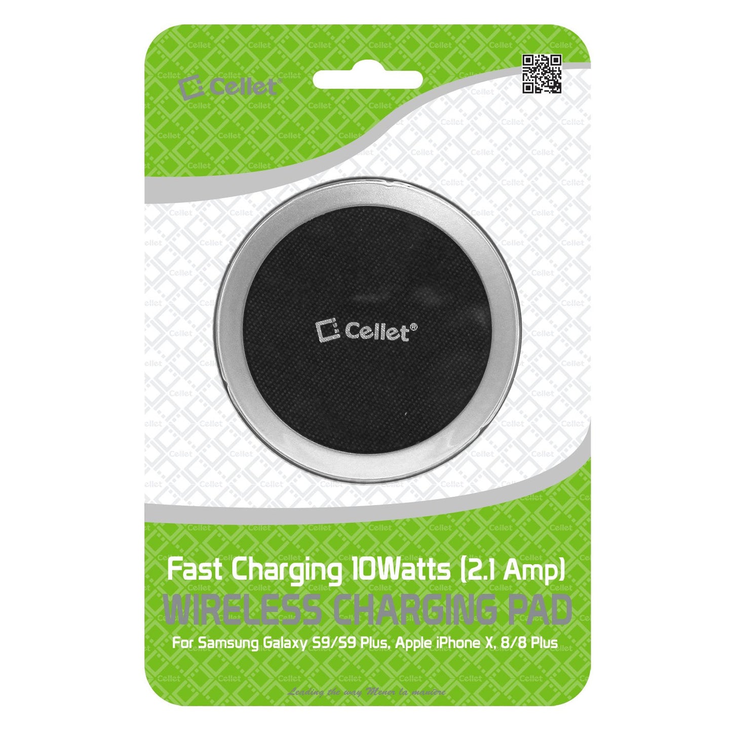 QI500 - Wireless Charging Pad, High Power 10 Watts (2.1 Amp) for Samsung Galaxy S9/S9 Plus, Apple iPhone X and All Wireless (Qi) Enabled Devices