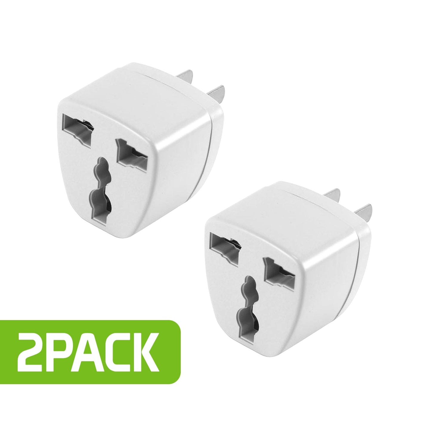 Cellet Universal Travel AC Wall Power Adapter to Convert China, UK, AU, EU & other Plugs to US Plug Socket (2PACK)