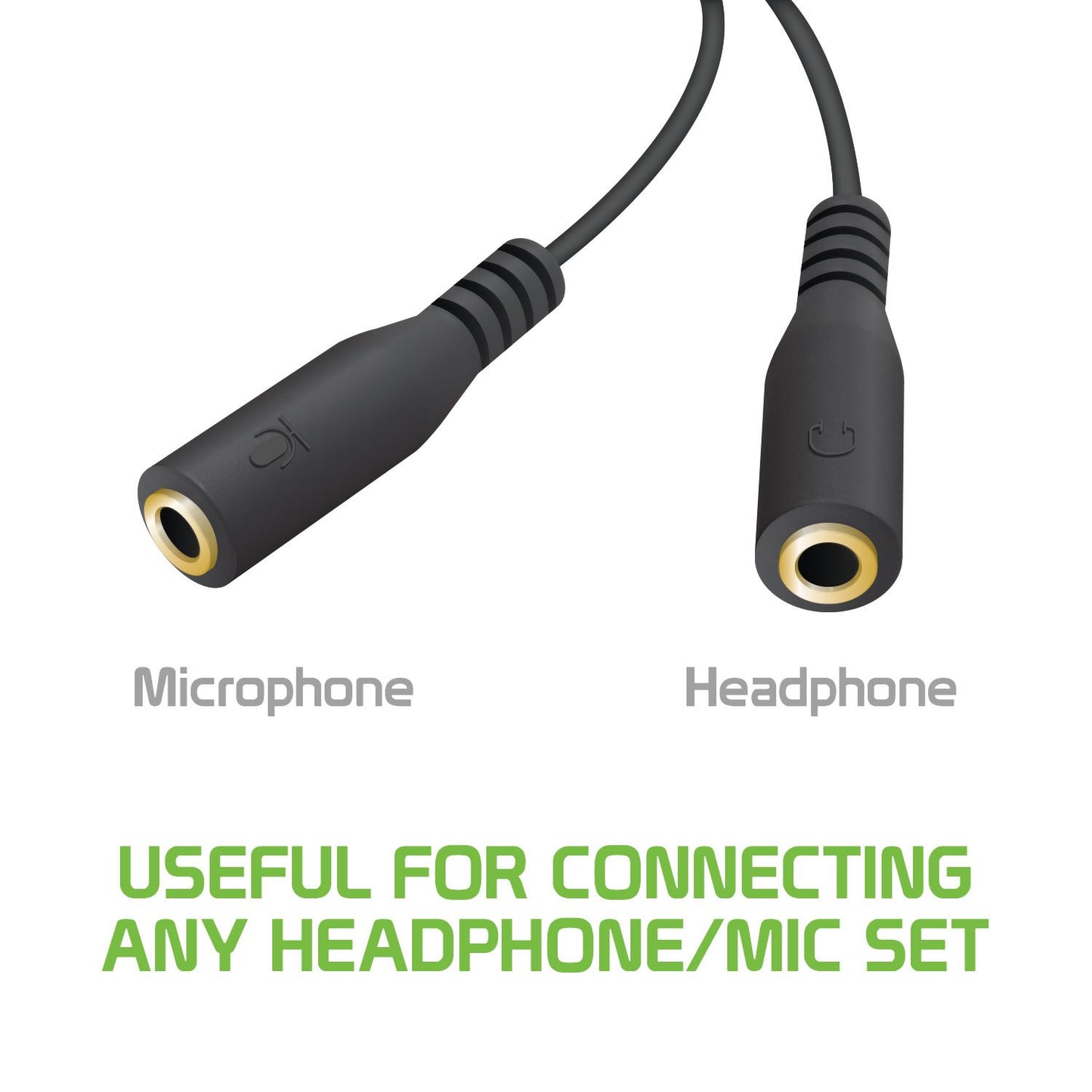 CN35MICHEAD - Male To 2 x 3.5mm Female Headphone Splitter [ Mic + Audio] Combo jack device