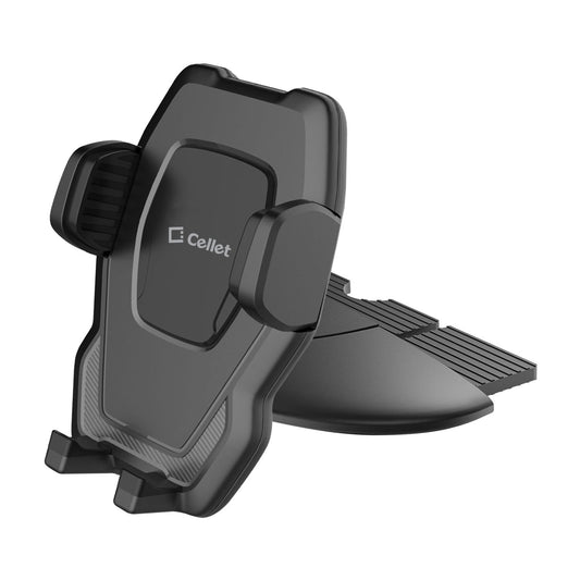 CD Slot Phone Mount with 360 Degree Cradle Rotation and Stabilizing Knob for iPhones and Androids – by Cellet