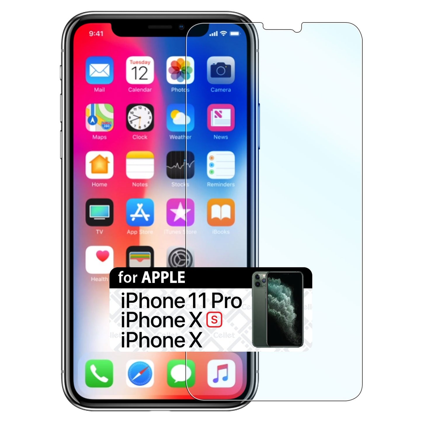 SGIPHXBL - iPhone 11 Pro / Xs / X, Anti-Blue Light (HEV) Premium Tempered Glass Screen Protector for Apple iPhone 11 Pro / Xs / X by Cellet