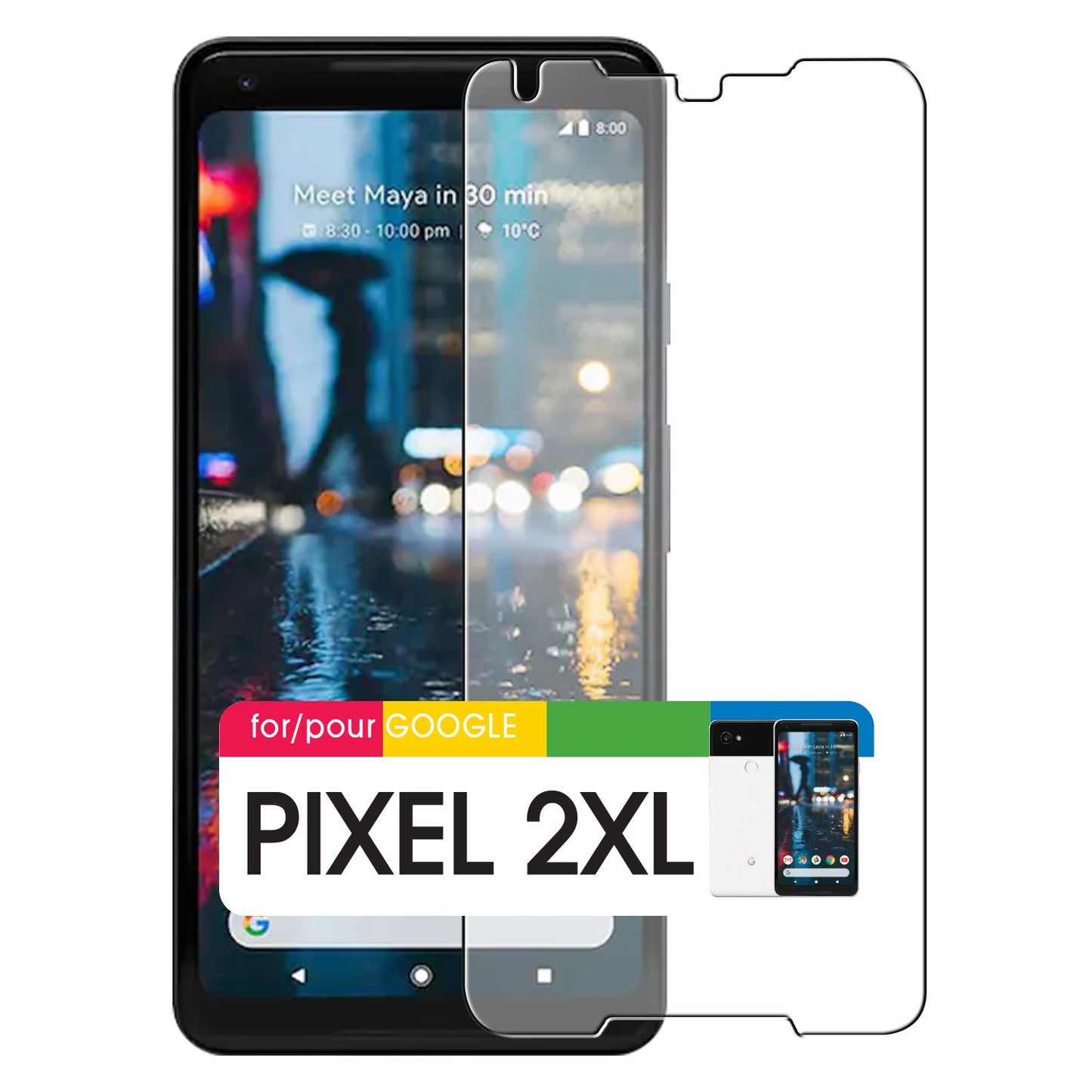 SGGOOPK2XL - Premium Tempered Glass Screen Protector for Google Pixel 2XL (0.3 mm) - by Cellet