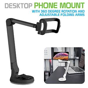 PH118ESL - Dashboard, Windshield and Desktop Phone Mount with 360 Degree Rotation and Adjustable Folding Arms for Smartphones