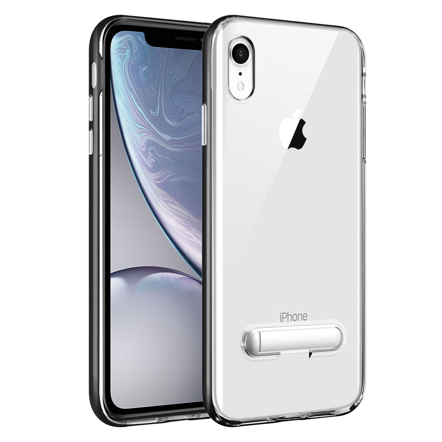 CCIPHXR68BK- Slim Light Weight Clear Protecting Case With Built In Media  Kickstand - iPhone XR