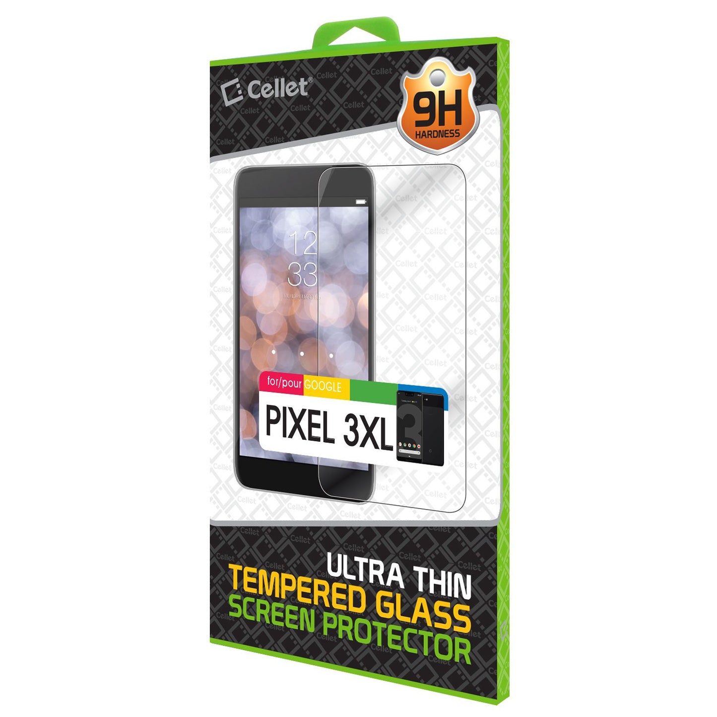 SGGOOPK3XL - Google Pixel 3 XL, Cellet 0.3mm Premium Tempered Glass Screen Protector for Google Pixel 3 XL (9H Hardness)