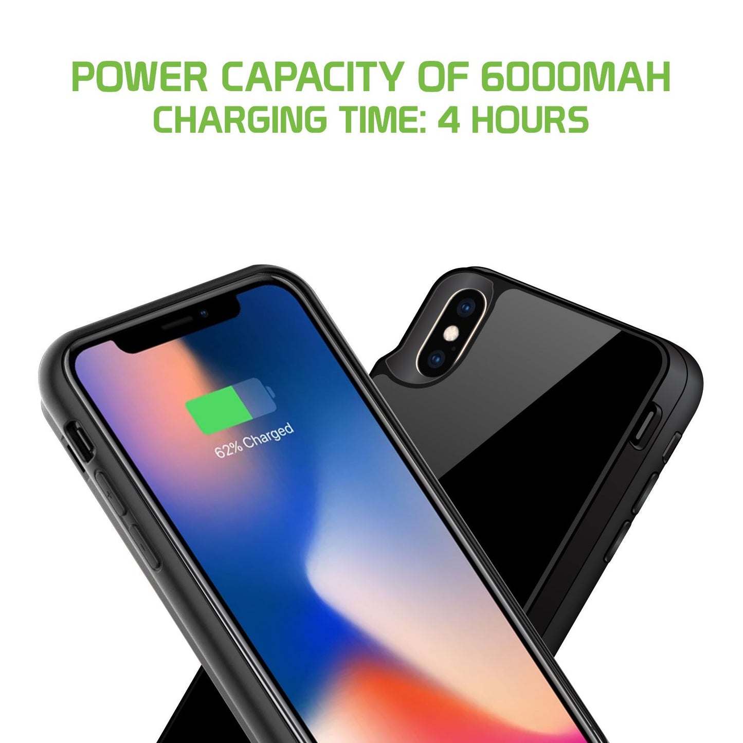 BWIPHXS - iPhone XS Wireless Charging Case, Rechargeable External Wireless Power Case for Apple iPhone XS - Black