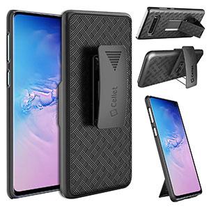 HLSAMS10 - Belt Clip Holster & Shell Case with Kickstand Heavy Duty Protection - Galaxy S10