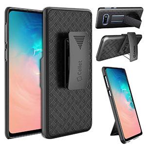 HLSAMS10E - Belt Clip Holster & Shell Case with Kickstand Heavy Duty Protection - Galaxy S10 Lite