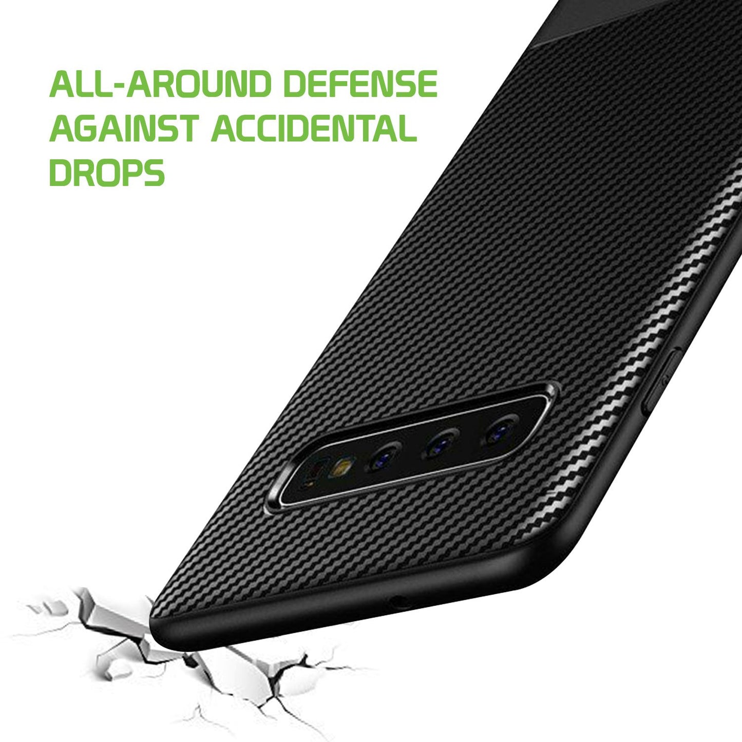 CCSAMS10BBK - Samsung Galaxy S10 Heavy Duty Slim Case Protector Cover - Black