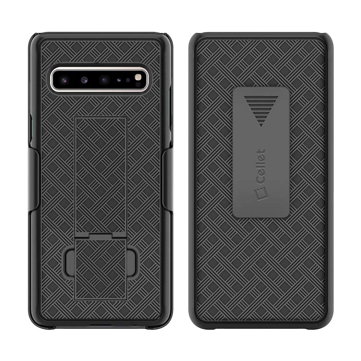 HLSAMS105G - Belt Clip Holster & Shell Case with Kickstand Heavy Duty Protection - Galaxy S10 5G