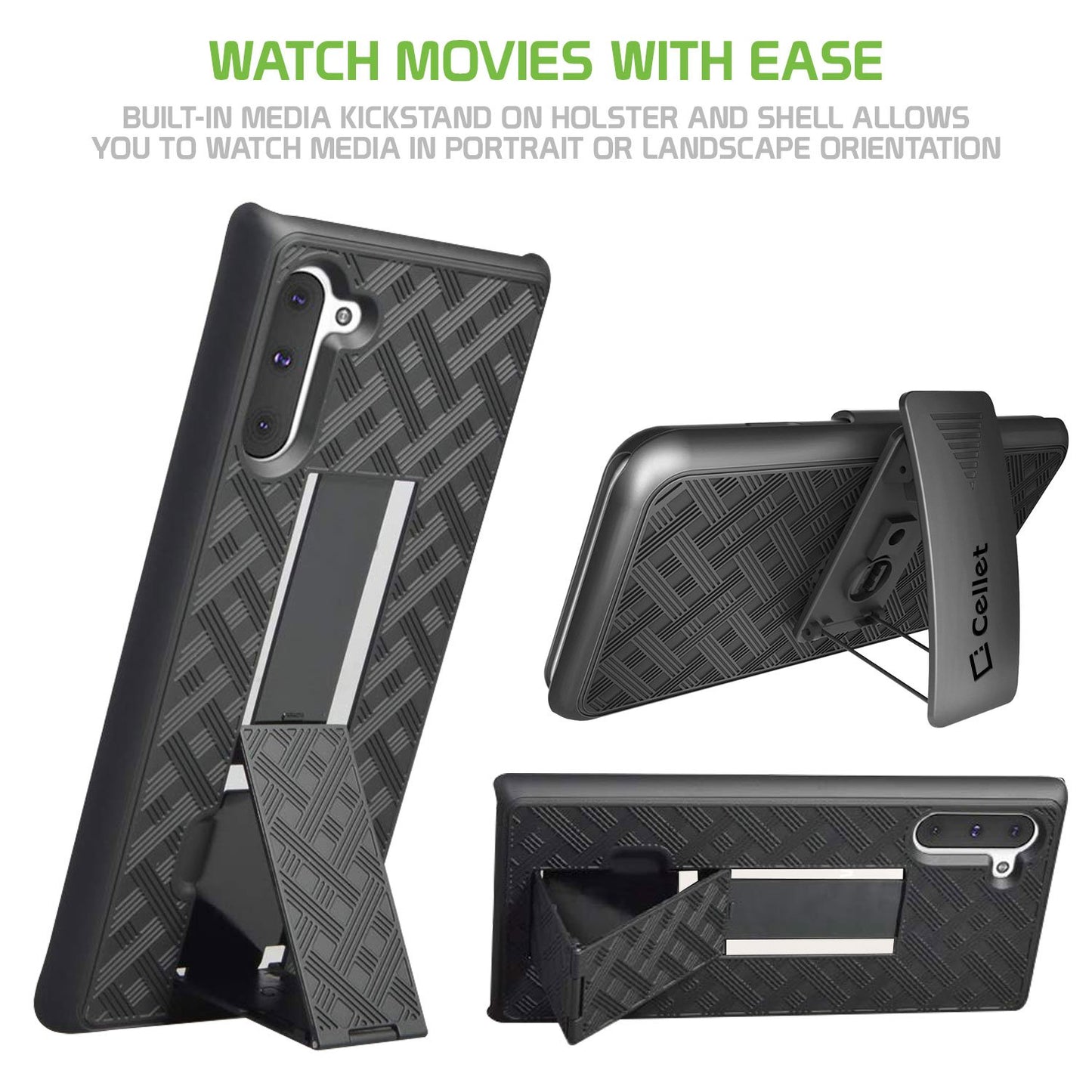 HLSAMN10 - Belt Clip Holster & Shell Case with Kickstand Heavy Duty Protection - Galaxy Note 10