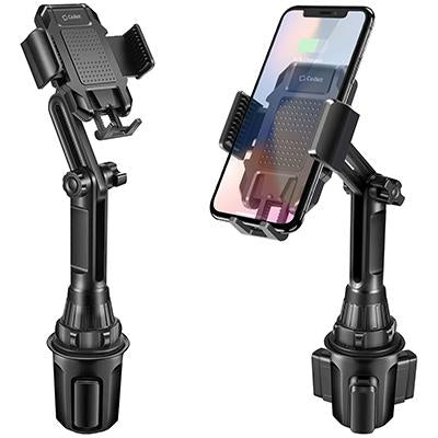 PH630  - Heavy Duty Automobile Cup Holder Mount with Adjustable Base, Height, One Touch Arm Release Button and 360 Degree Rotation for Smartphones