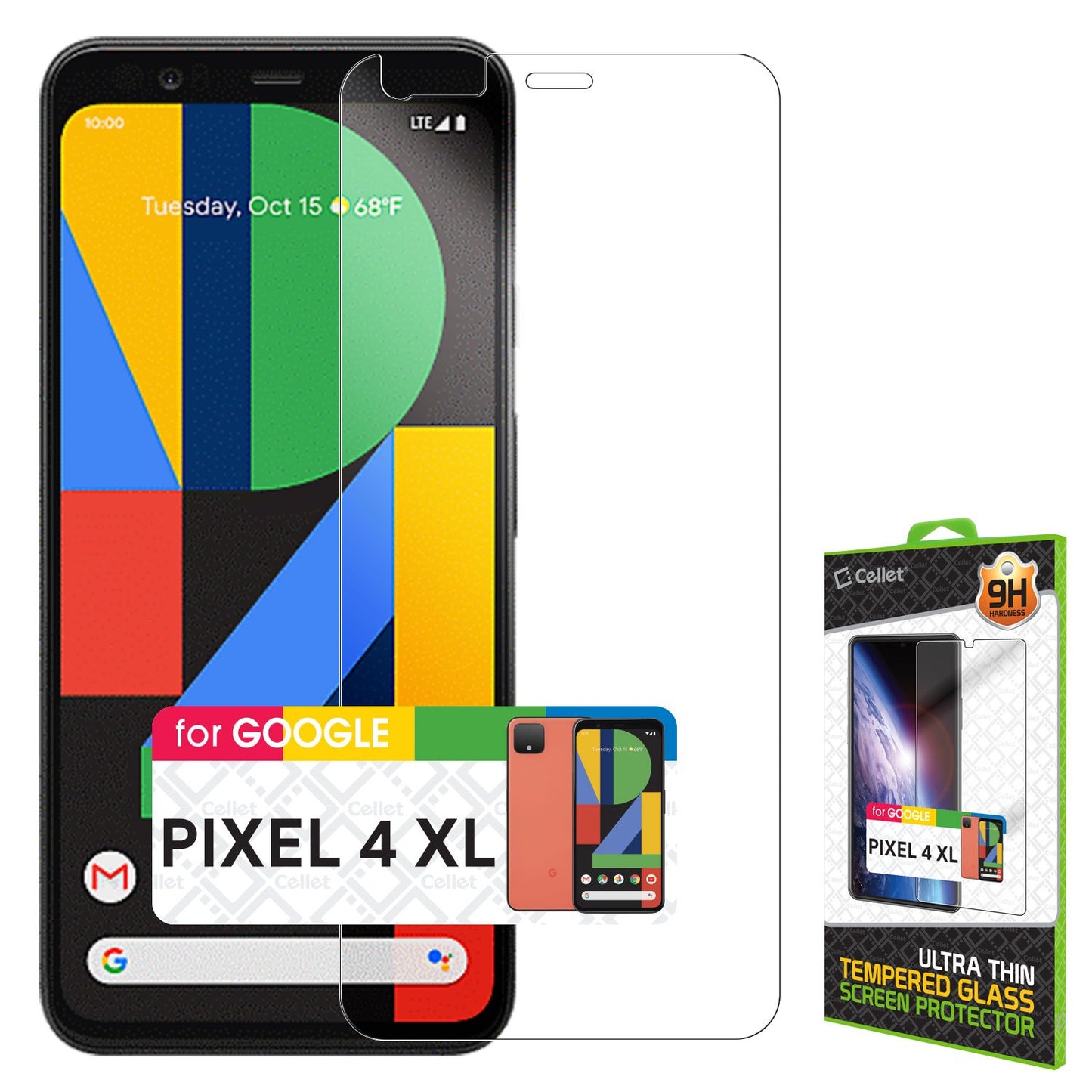 SGGOOPK4XL - Google Pixel 4 XL, Cellet 0.3mm Premium Tempered Glass Screen Protector for Google Pixel 4 XL (9H Hardness)