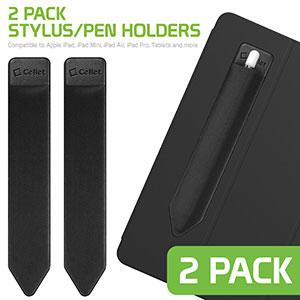 STHOLDER2 - 2 Pack Pen holders, Stylus/Pen Holder with Elastic Pocket Sleeve and 3M Adhesive Back Compatible iPads and Tablets