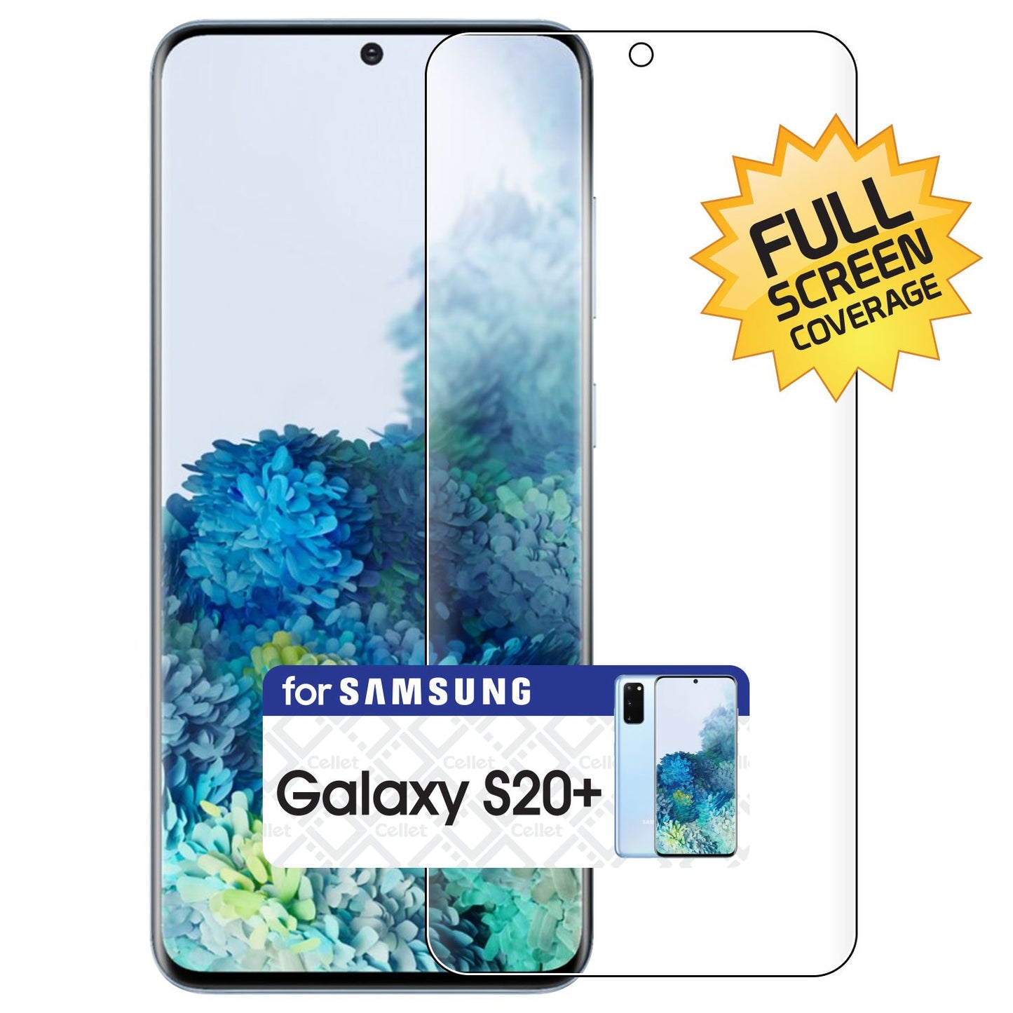 STSAMS20P - Cellet Samsung Galaxy S20+ TPU Screen Protector, Full Coverage Flexible Film Screen Protector Compatible to Samsung Galaxy S20 Plus