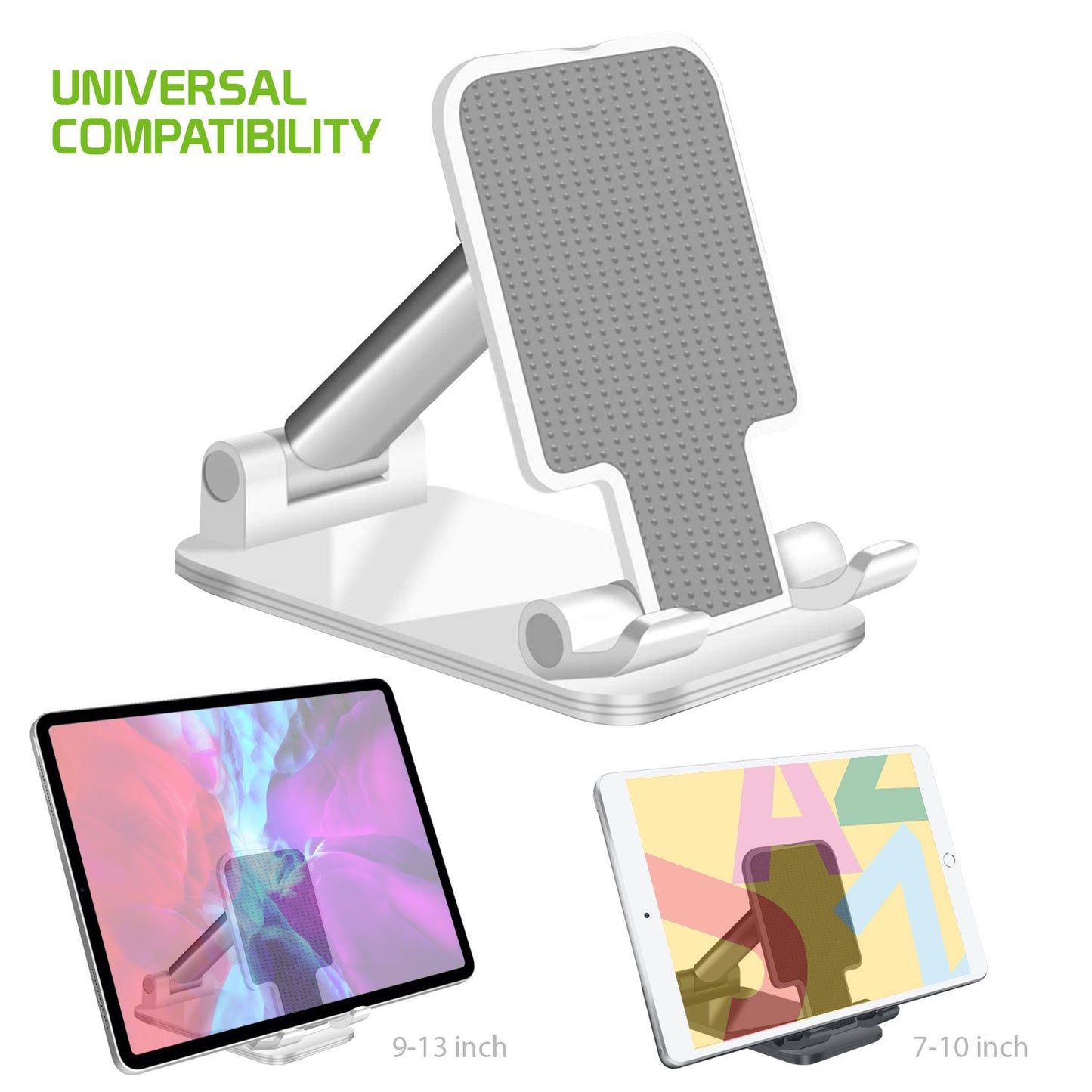 PH60BK -   Adjustable Desktop Smartphone and Tablet Stand with Non-Slip Rubberized Grips and Weighted Base Compatible to Smartphones, Tablets, iPads