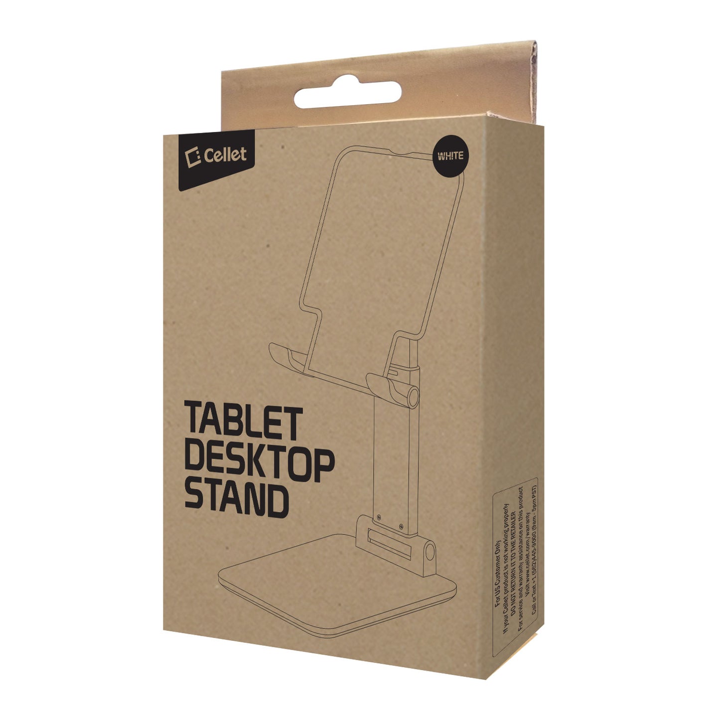 PHTAB60WT - Smartphone & Tablet Desktop Stand, Fold-able Adjustable with Non-Slip Rubberized Grips and Weighted Base -White