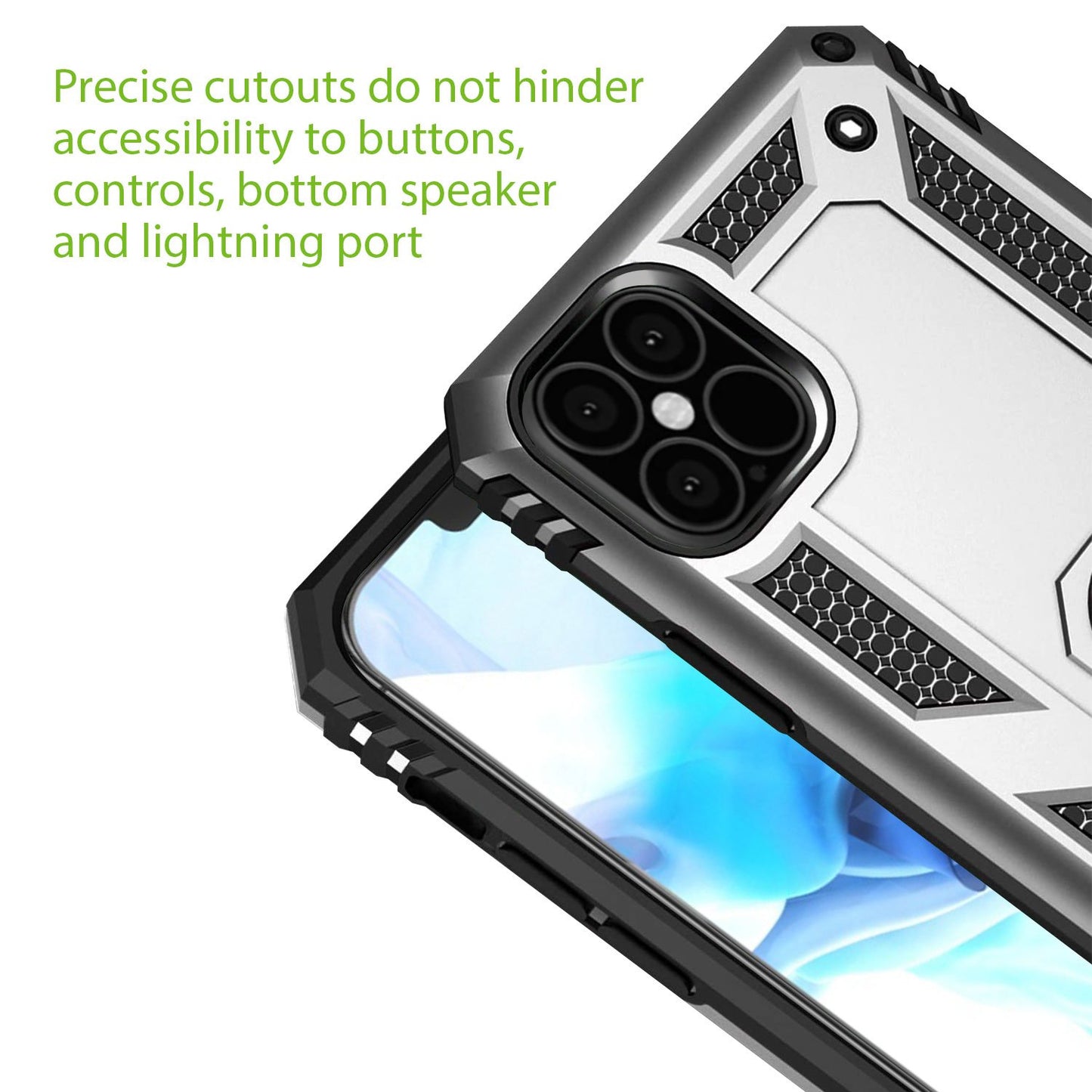 CCIPH12PMIFSL - Cellet Shockproof Case with Built in Ring, Kickstand and Magnet for Car Mounts Compatible to Apple iPhone 12 Pro Max