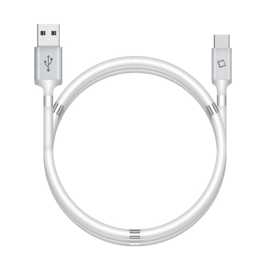 DCACOIL3WT - USB-C Charging Cable, Magnetic Self Winding, Tangle Free, USB-C to USB-A Charging and Data Cord- 3.3ft. (1m)