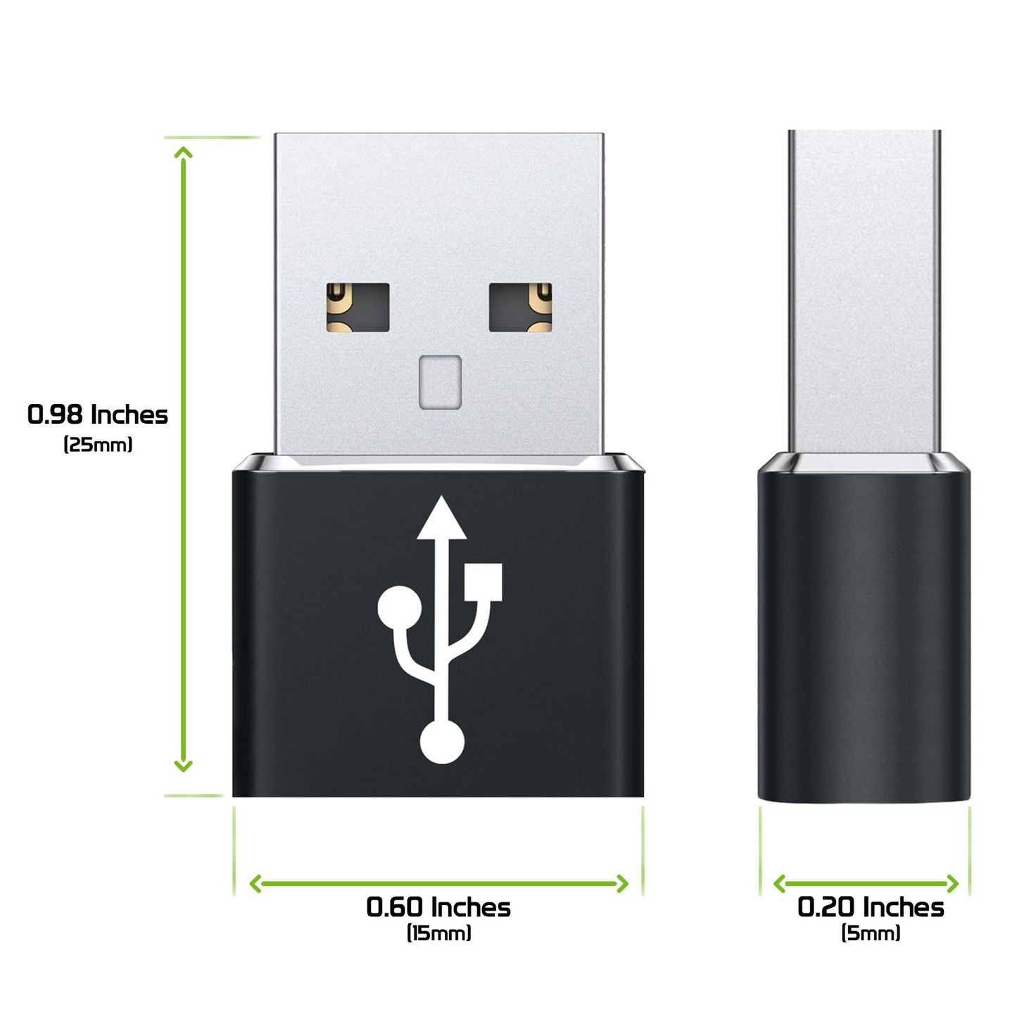 DCDA2 - 2 Pack - Type C to A Data Sync and Charger Cable Adapter Compatible to iPhone 13, MacBook Air 2020, S22 Plus