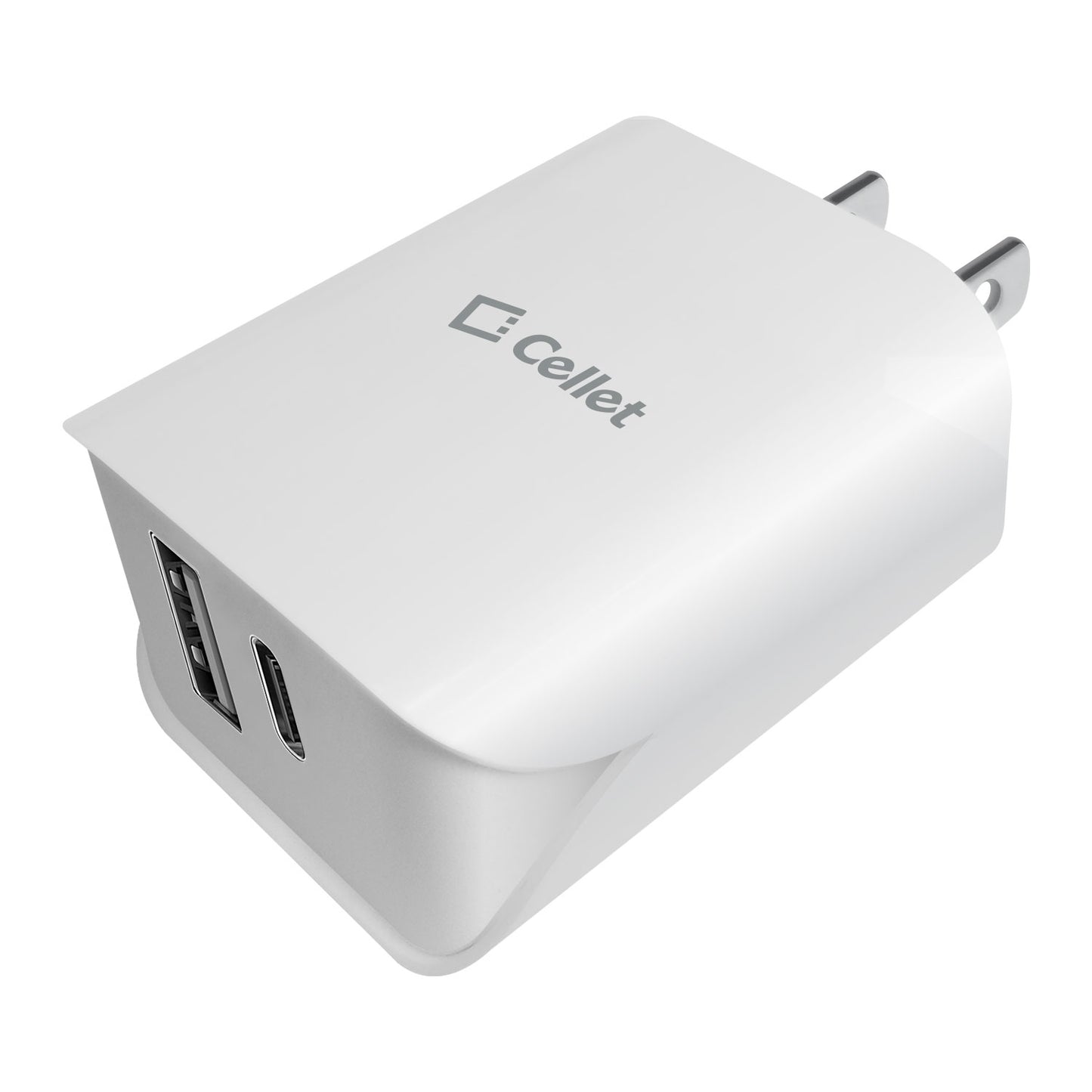 TC180WT - UL Certified Dual Port Home Charger, 18 Watt USB-A and Type-C Home Charger (Cable Sold Separately) Compatible Androids and Tablets