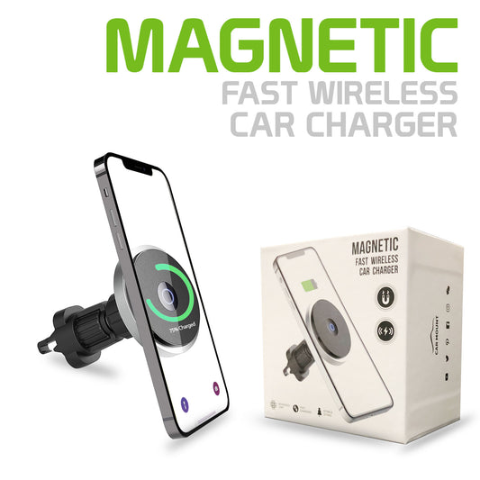 PHMAG12 - Magnetic Air Vent Wireless Charger Phone Mount with Vent Stabilizer Compatible to iPhone 12, 12 Pro, 12 Pro Max and 12 Mini