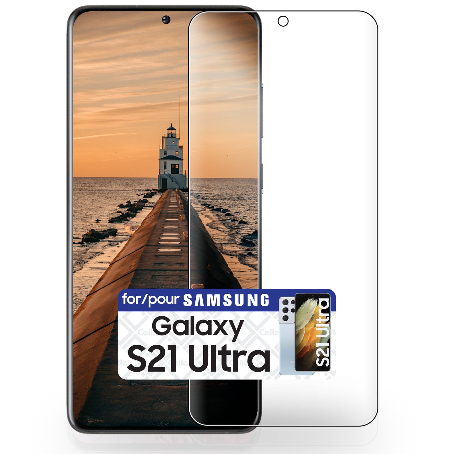 STSAMS21U - Cellet Samsung Galaxy S21 Ultra TPU Screen Protector, Full Coverage Flexible Film Screen Protector Compatible to Samsung Galaxy S21 Ultra