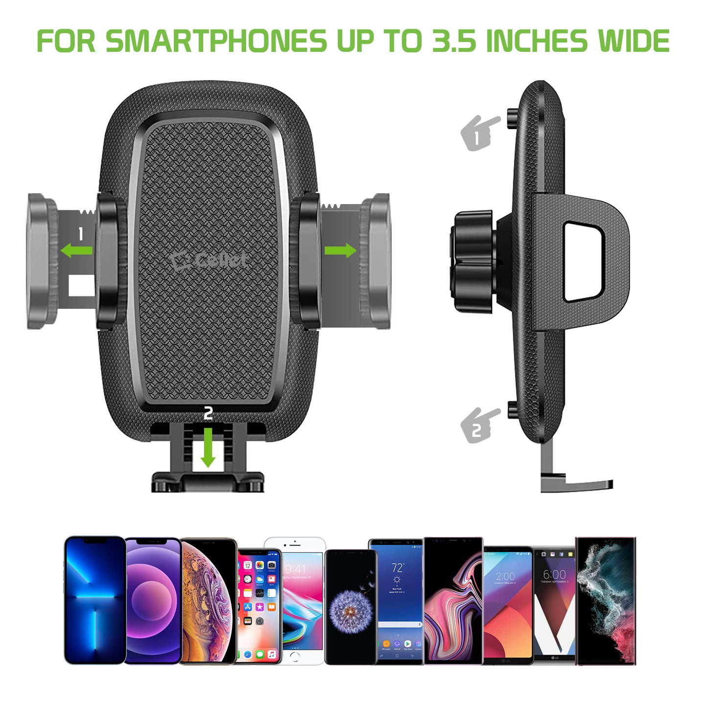 PH160 - Cup Holder Mount W/ 2 Cradles 1 for smartphone, and 1 for Tablet