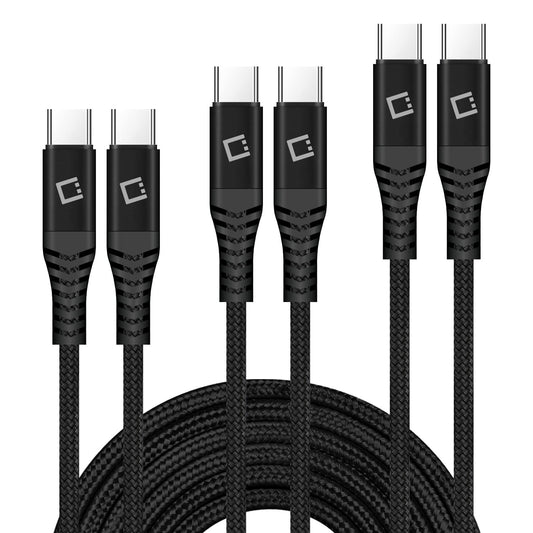 3 Pack 3ft, 6,ft, & 10ft USB-C to USB-C Cables