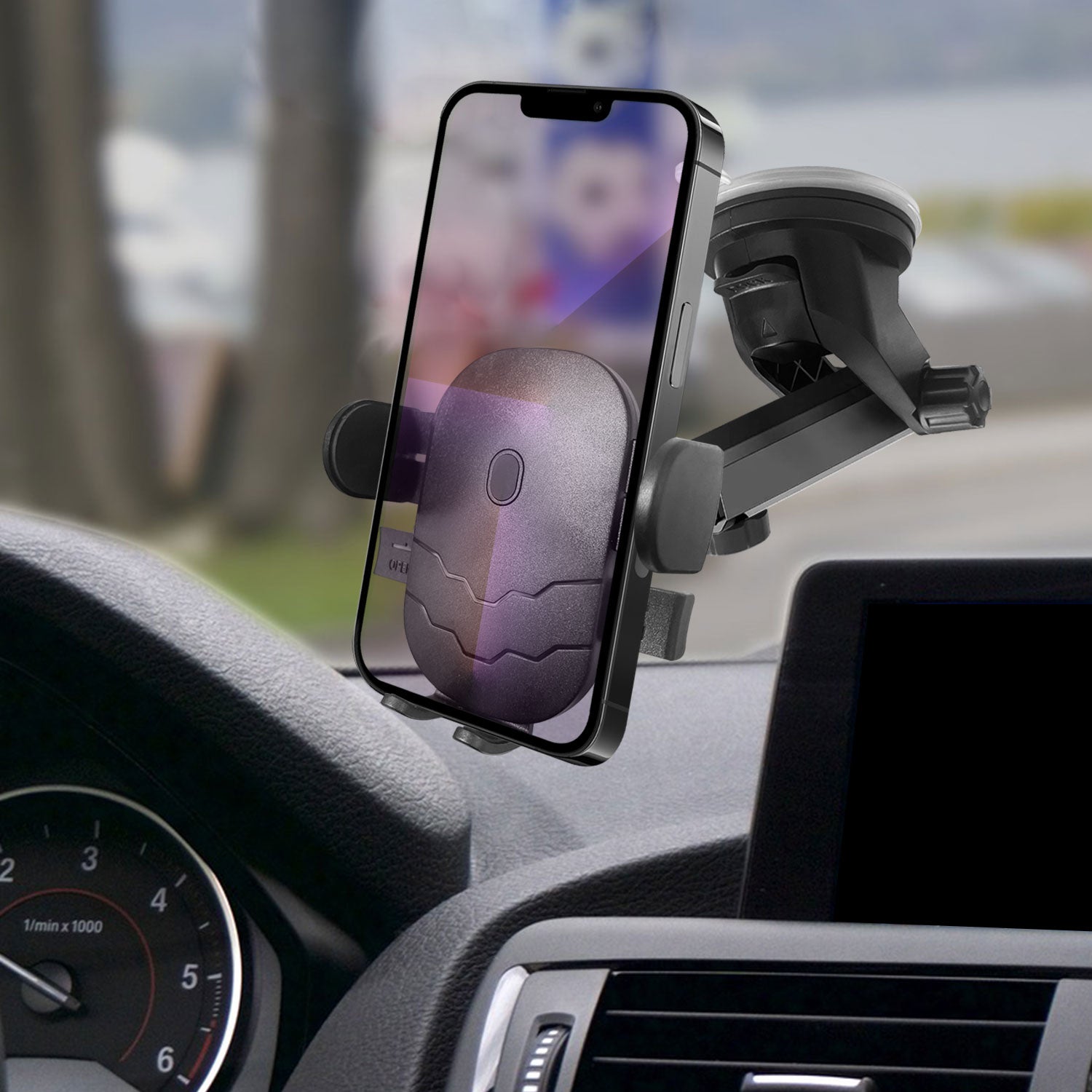 Cell phone store suction car mount