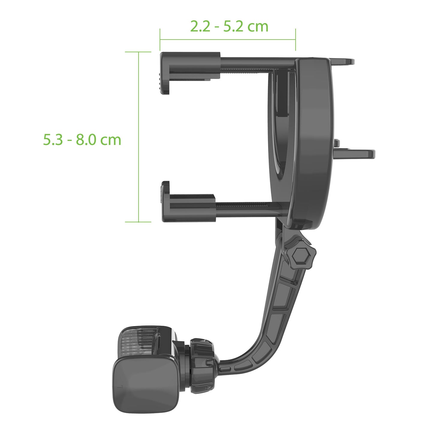 Car Rear-view Mirror Mount Phone Holder, 360 Degree Rotating, Adjustable Brackets Compatible for iPhones Galaxy Z Fold, Z Flip, Google Pixel, Moto