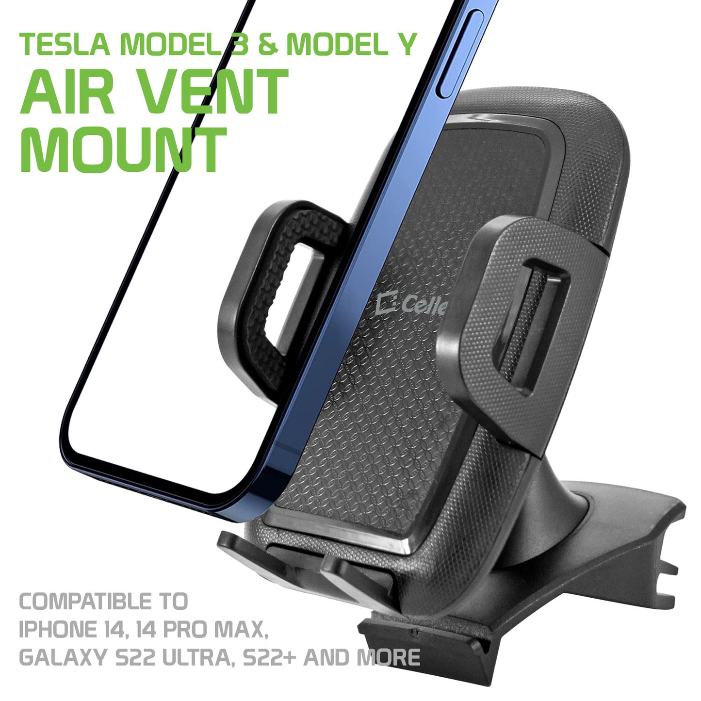 Air Vent Mount for Tesla Model 3 & Model Y Compatible to iPhone 14, 14 Pro Max, Galaxy S22 Ultra, S22+ and More