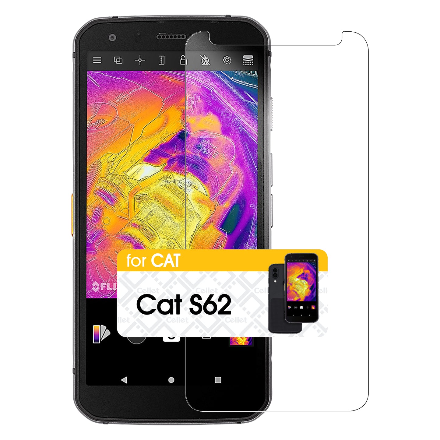 SGCATS62 - Cat S62 Tempered Glass Screen Protector, 9H Hardness - Cat S62